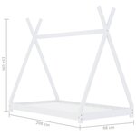 vidaXL Cadre de lit d'enfant Blanc Bois de pin massif 90 x 200 cm