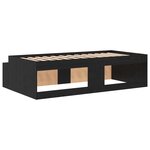 vidaXL Cadre de lit avec rangement Chêne noir 90x190 cm
