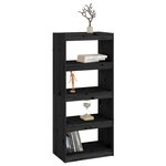 vidaXL Bibliothèque/Séparateur de pièce Noir 60x30x135 5 cm Pin massif