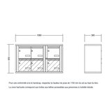 Bloc collectif leabox.com  3x2  grade 3  simple face  Intérieur  fixation murale  Bleu Saphir RAL 5003 finition brillante