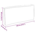 vidaXL Coussin de palette pour siège/dossier rouge vin 120x60x12 cm en tissu Oxford