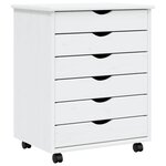 vidaXL Armoire roulante avec tiroirs MOSS blanc bois de pin solide