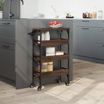 vidaXL Chariot de cuisine chêne marron 53x20x76 cm bois d'ingénierie
