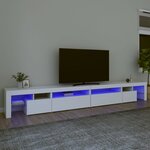 vidaXL Meuble TV avec lumières LED Blanc 290x36 5x40 cm