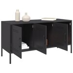 vidaXL Meuble TV noir 100 5x39x50 5 cm acier