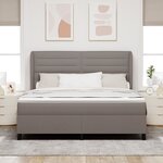 Lit Box Spring vidaXL avec Matelas Taupe 180x200 cm en Tissu