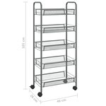 vidaXL Chariot de cuisine à 5 niveaux Gris 46x26x105 cm Fer