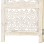 vidaXL Cloison de séparation 5 panneaux Blanc 200x165 cm Bois manguier