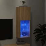 vidaXL Meuble TV avec lumières LED chêne sonoma 40 5x30x102 cm