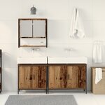 vidaXL Ensemble de mobilier de salle de bain 3 pièces en bois vieilli en bois reconstitué