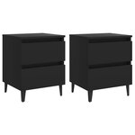 vidaXL Tables de chevet 2 Pièces noir 40x35x50 cm bois d'ingénierie