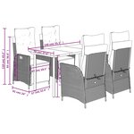 vidaXL Ensemble à manger de jardin coussins 5Pièces Noir Résine tressée