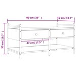 vidaXL Table basse noir 99x50x50 cm bois d'ingénierie