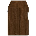 vidaXL Meuble TV mural avec lumières LED chêne marron 100x30x40 cm