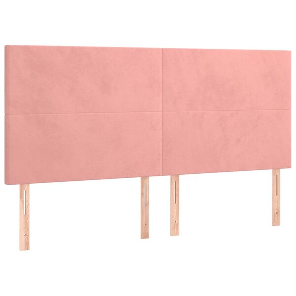 vidaXL Têtes de lit 4 Pièces Rose 90x5x78/88 cm Velours