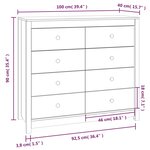 vidaXL Armoire latérale 100x40x90 cm Bois de pin massif