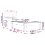 vidaXL Cadre de lit sans matelas blanc bois massif 100x200 cm