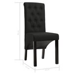 vidaXL Chaises à manger lot de 6 noir tissu
