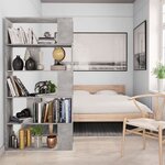 vidaXL Bibliothèque/Séparateur de pièce Gris béton Bois d’ingénierie