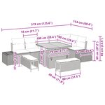vidaXL Ensemble de Canapé de Jardin 9 Pièces avec Coussins Noir Poly Rotin Acacia
