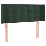 vidaXL Tête de lit avec oreilles Vert foncé 93x16x78/88 cm Velours