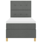 vidaXL Lit à ressorts avec matelas gris foncé 90 x 200 cm tissu