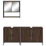 vidaXL Ensemble de meubles de salle de bain 3 Pièces Chêne marron