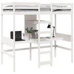 vidaXL Cadre de lit superposé sans matelas blanc 75x190 cm pin massif