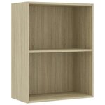 vidaXL Bibliothèque à 2 niveaux Chêne sonoma 60x30x76 5 cm Aggloméré
