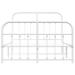 vidaXL Cadre de lit métal sans matelas et pied de lit blanc 120x190 cm