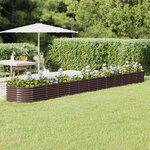 vidaXL Lit surélevé de jardin Acier enduit de poudre marron