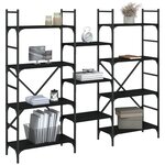 vidaXL Bibliothèque noir 160x28 5x136 5 cm bois d'ingénierie