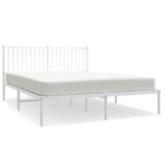 vidaXL Cadre de lit métal avec tête de lit blanc 150x200 cm