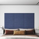 vidaXL Panneaux muraux 12 Pièces Bleu 60x30 cm Tissu 2 16 m²