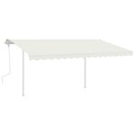 vidaXL Auvent manuel rétractable avec poteaux 4 5x3 m Crème