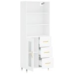 vidaXL Buffet haut Blanc 69 5x34x180 cm Bois d'ingénierie