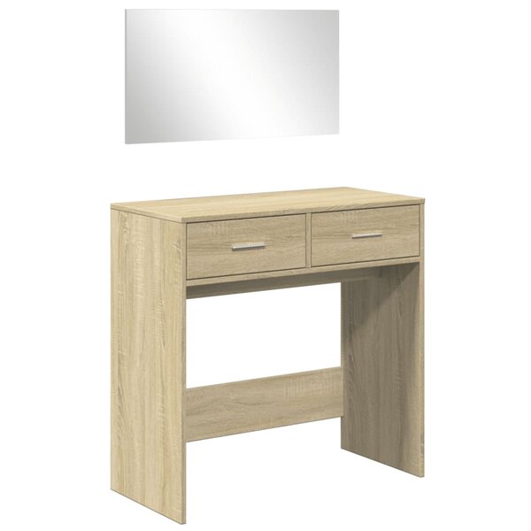 vidaXL Coiffeuse avec miroir chêne sonoma 80x39x80 cm
