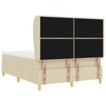 Lit à ressorts vidaXL avec matelas Crème 140x200 cm Tissu