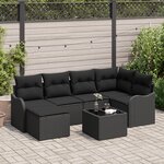 Ensemble de canapé de jardin vidaXL 7 pièces avec coussins Rattan poly beige