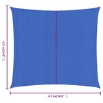 vidaXL Voile d'ombrage 160 g/m² carré bleu 4 5x4 5 m PEHD