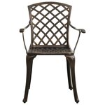 Ensemble de bistro jardin meuble extérieur terrasse 3 pièces aluminium coulé bronze 02_0013507