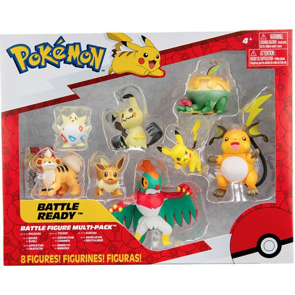 Pack de 8 Figurines Pokémon Collection BANDAI avec Pikachu  Evoli  Dratatin et Plus