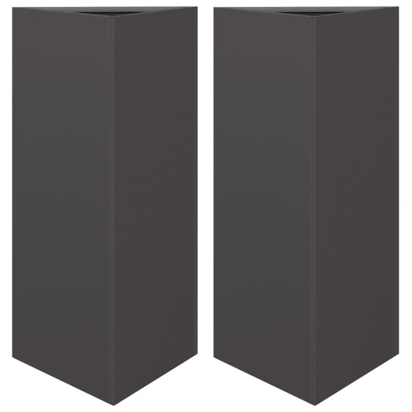 vidaXL Jardinières 2 Pièces noir triangulaire 40x34 5x70 cm acier
