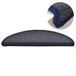 vidaXL Tapis de marches d'escalier 15 Pièces Gris foncé et bleu 56x17x3cm