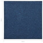 vidaXL Dalles de tapis de sol 20 Pièces 5 m² 50x50 cm Bleu foncé