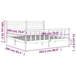 vidaXL Cadre de lit sans matelas blanc 200x200 cm bois massif de pin