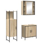 vidaXL Ensemble de meubles de salle de bain 3 pièces Chêne Sonoma
