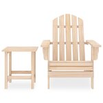 vidaXL Chaise de jardin Adirondack avec table Bois de sapin massif