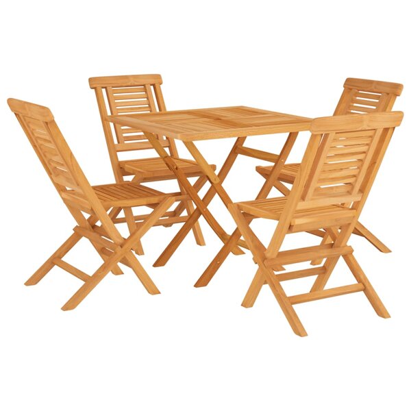 vidaXL Ensemble à manger de jardin 5 Pièces Bois de teck massif