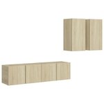 vidaXL Ensemble de meubles TV 4 Pièces Chêne sonoma Bois d'ingénierie